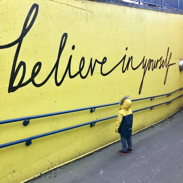 boy looking at believe in yourself 