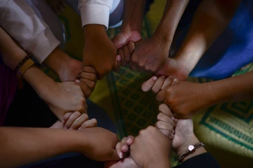 group hands