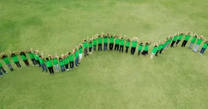 group of people holding hands