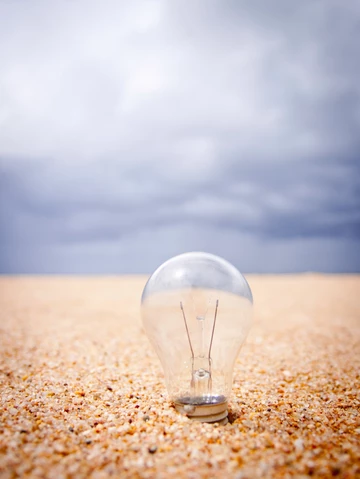 bulb in the middle of desert